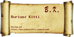 Buriusz Kitti névjegykártya